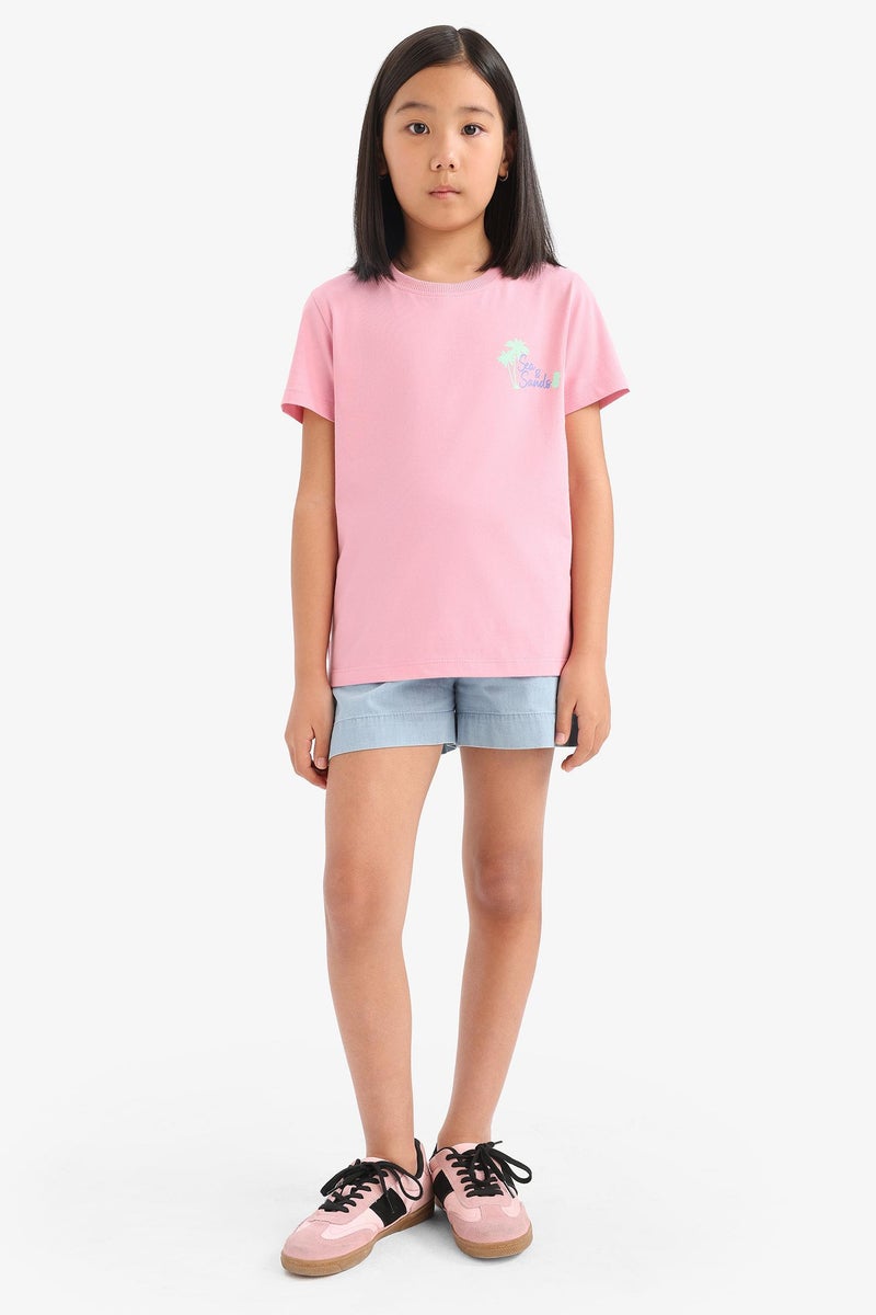 DeFacto Blue Girl Girl Denim Shorts Casual - Image 3